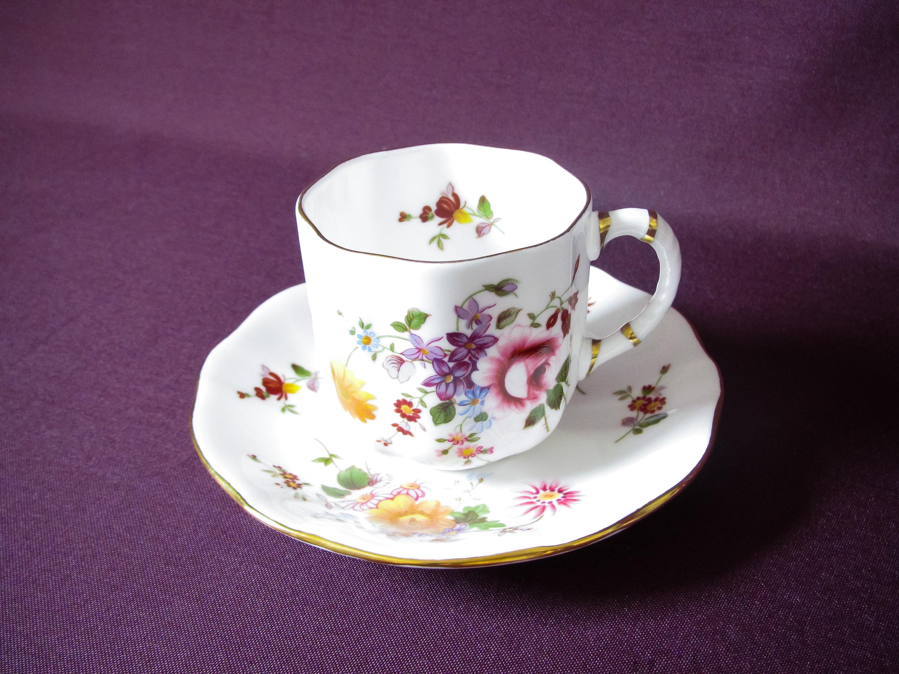 Royal Crown Derby Cup and Saucer, Derby Posies Pattern