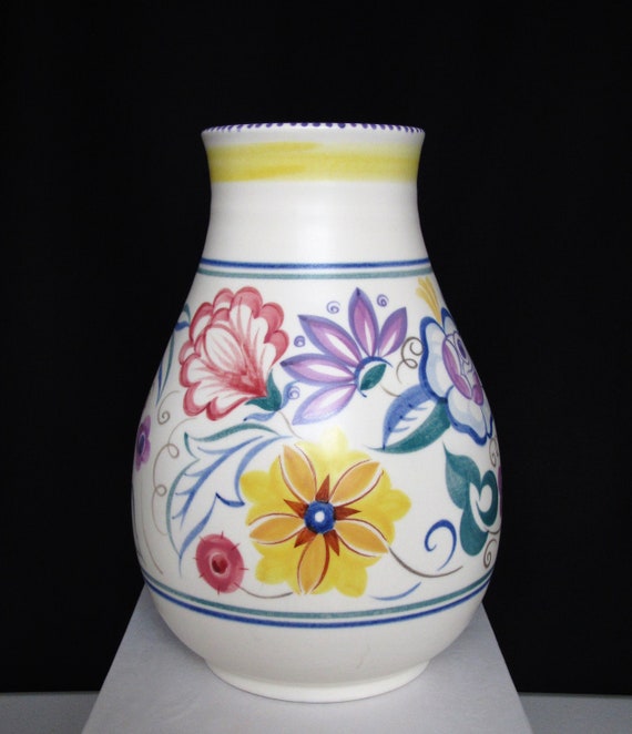 Poole Pottery Vase Shape Number 337 Cs Pattern Hand Painted Etsy