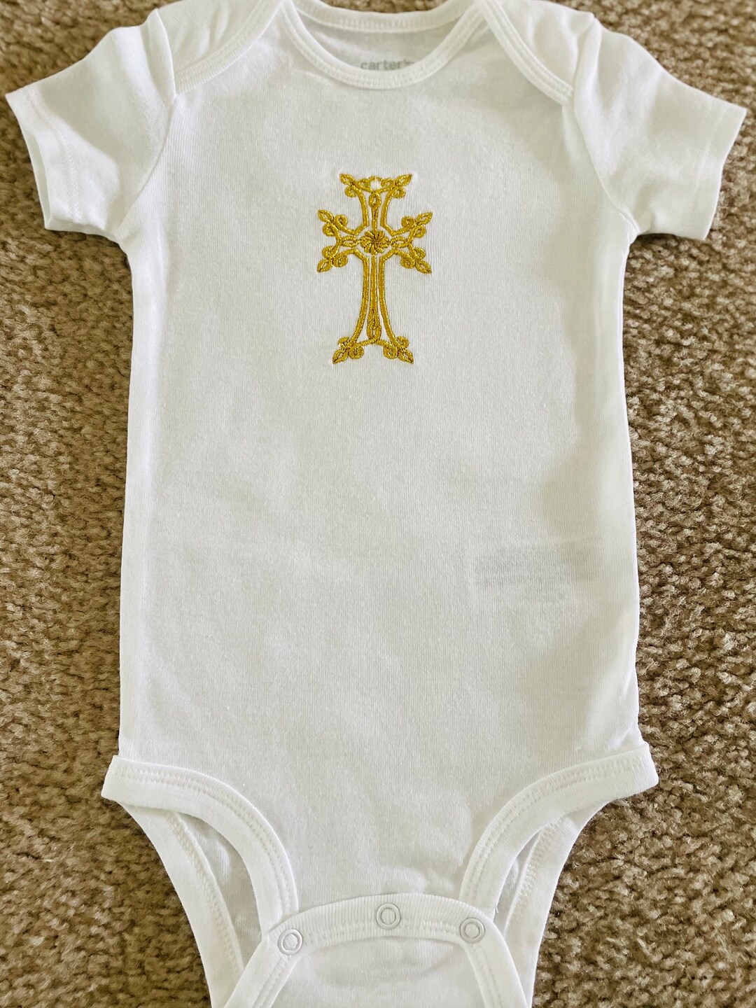 Christening Baby Onesie, Armenian Cross Baptism Onesie, Baby Outfit