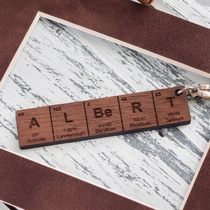 Custom Periodic Table Element Name Key Chain, Gifts for Him, Gifts for Her, Custom Chemistry Gift For Science Geeks And Teachers