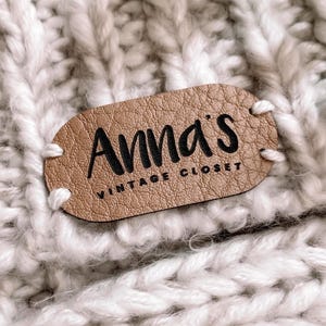 Leather Tags for Hats, Tags for Crochet Items, Personalized Tags for Clothing, Customized Tags for Crochet, Faux Leather Labels for Knitting