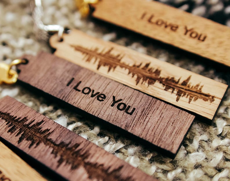 Custom Voice Sound Wave Keychain Personalized Keychain Etsy