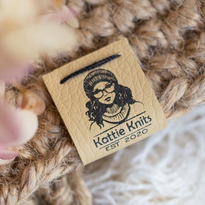 No-Hole Faux Leather Tags: Custom Clothing & Garment Labels with Printed Design