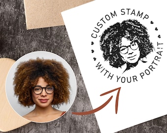 Personalized Photo Stamp: Custom Portrait Stamp, Handmade
