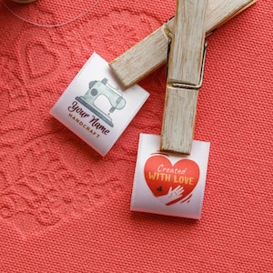 Sewing tag custom printed for fabric labels, labels for handmade crochet gifts with personalized tags, fabric tags sew-on for custom clothes