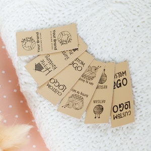 Customized faux leather clothing tags Machine washable We can use any of your designs. image 4