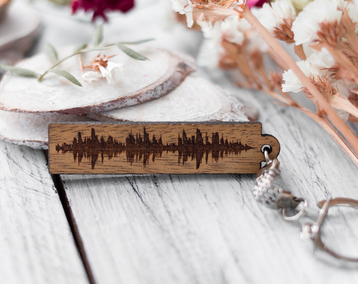 Sound Wave Keychain Soundwave Keyring Voicewave Voice Wave Etsy