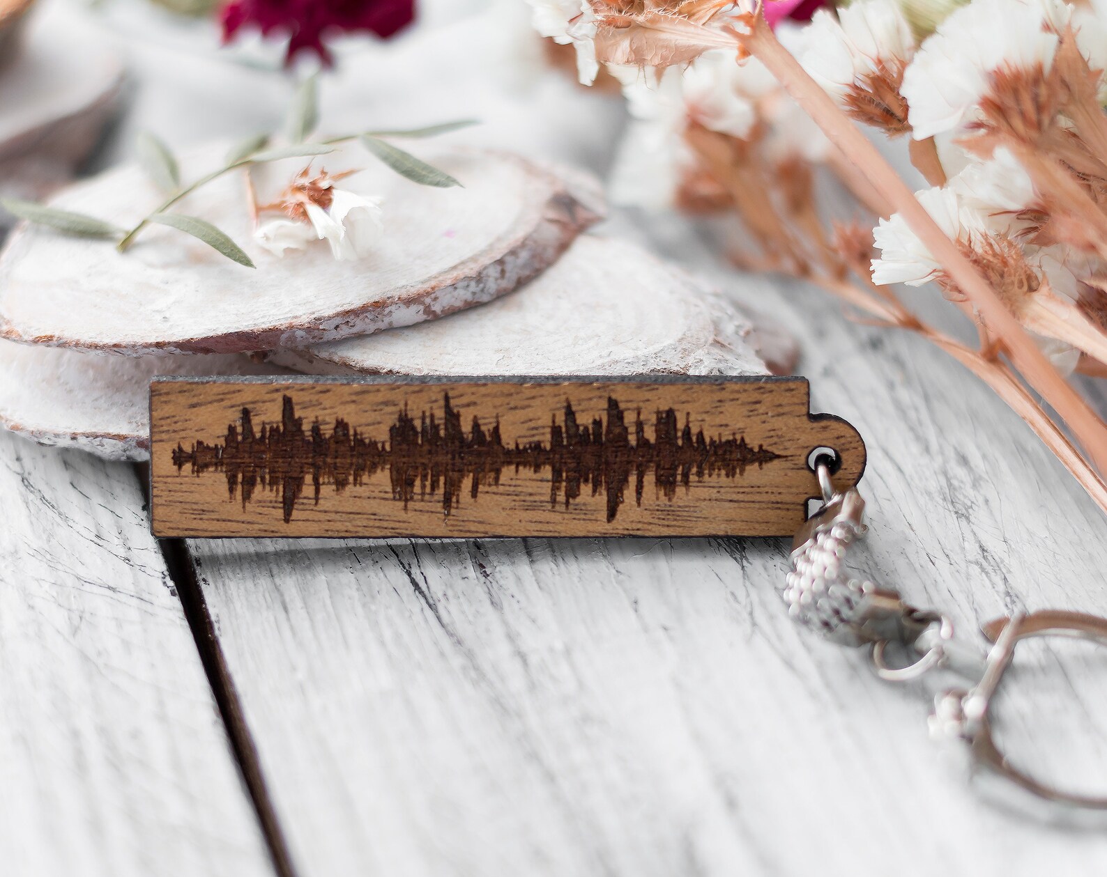 Sound Wave Keychain Soundwave Keyring Voicewave Voice Wave Etsy