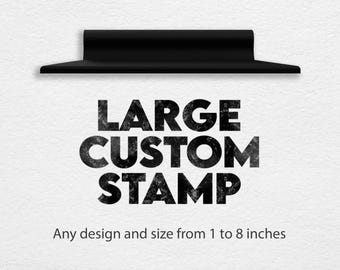 Large Custom Logo Rubber Stamp: Business Stamp for Bags & Boxes