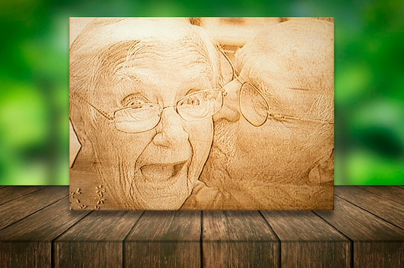Handmade Wood Burned Picture Exquisite Craftsmanship Ideal for Memorial Present Rustic Wall Decor Custom Photo OTWorkshop Burnt Photo Wall Art Durable Birchwood Construction Birthday