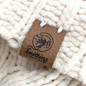 Faux Leather Tags, Knitting Tag, Label For Clothing, Leather Knitting Tag, Label Handmade, Fold Over Label Custom