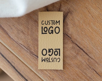 Custom Faux Leather Tags: No-Hole Garment & Clothing Labels with Printed Design