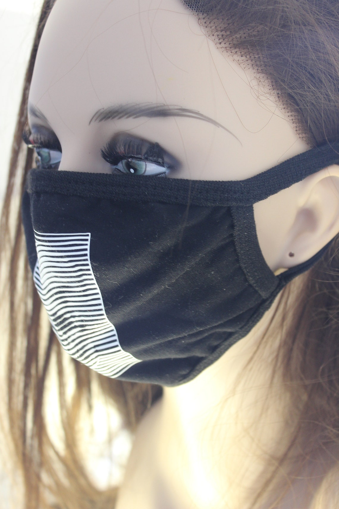 Optical Illusion Skull face mask for him or her Etsy