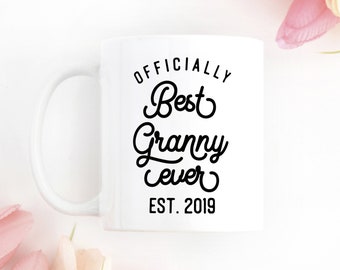 Granny Mug | Personalised Best Granny Ever Mug | Custom Est. Year Gift for Grandma | Cute Ceramic Mug for Her | UK Handmade