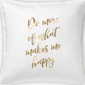 Divertida funda de almohada con letras de vinilo dorado, regalo de cumpleaños.
