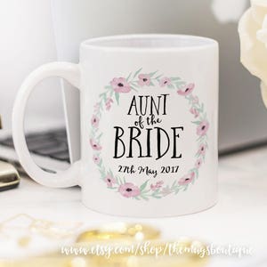 Aunt of the Bride mug, wedding favour, birthday gift