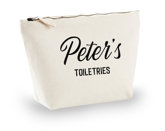 Toilettas voor mannen - gepersonaliseerd cadeau voor hem, make-uptas, toilettas