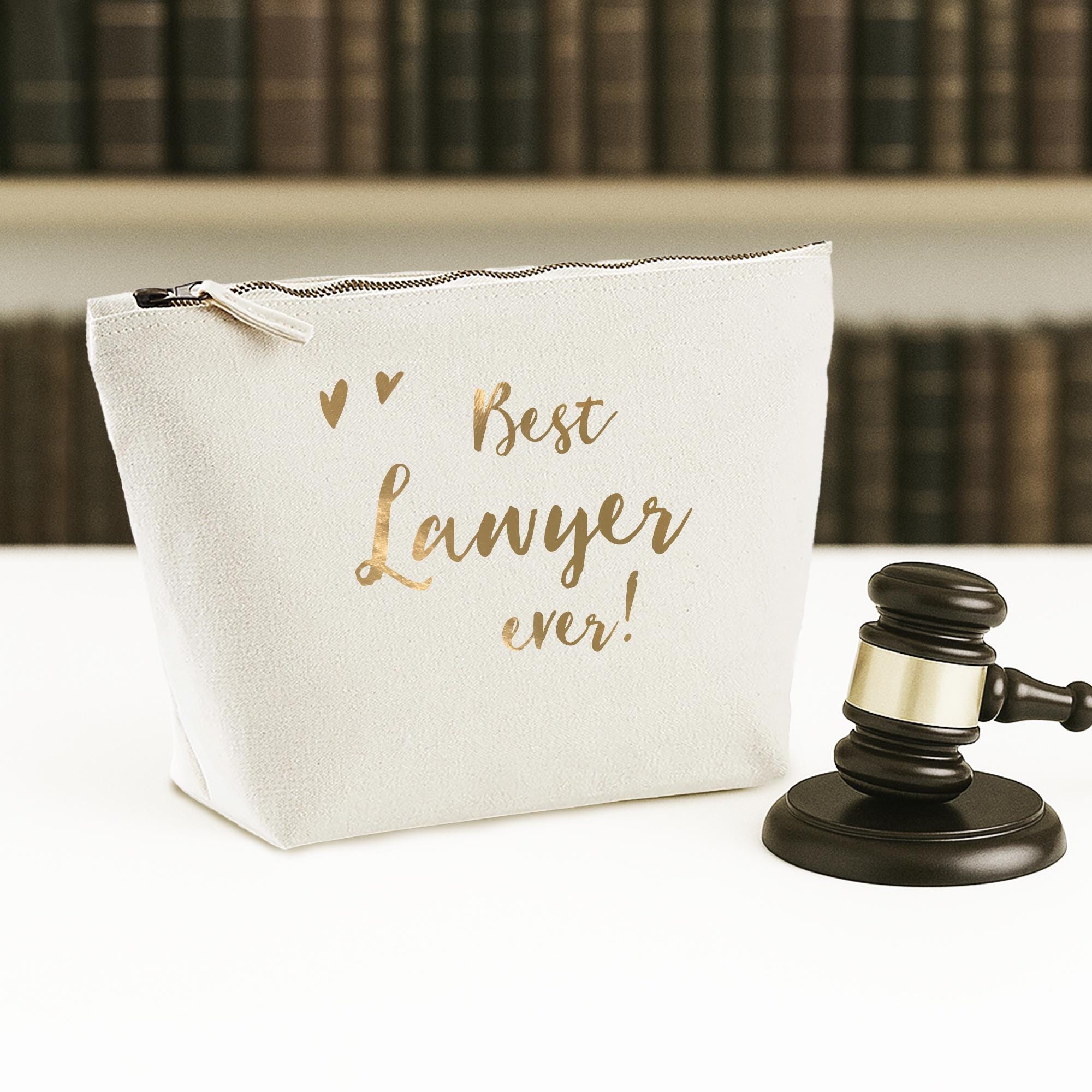 Make-up-Tasche Für Anwälte – 35x40 Cm, Leinen, Mit Anwaltsspruch, Perfekt Als Geschenk Für Juristen