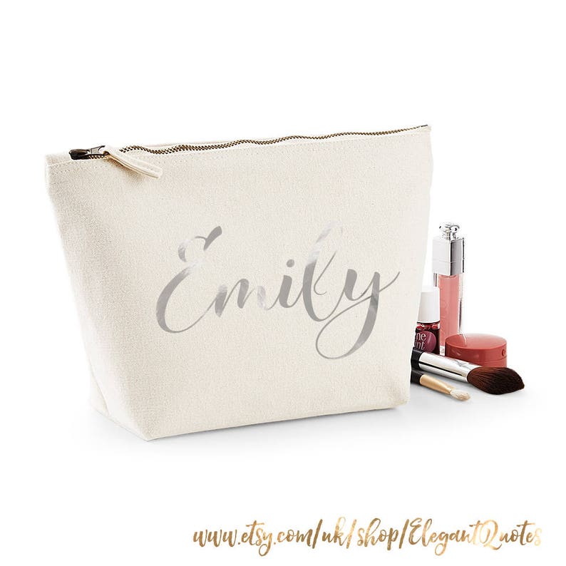 Personalised makeup bag valentines gift custom canvas | Etsy