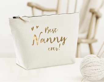 La migliore borsa per il trucco della tata di sempre / Regalo per la tata / Regalo di compleanno per la tata / Regalo di Natale per la tata / Regalo di ringraziamento / Borsa da viaggio