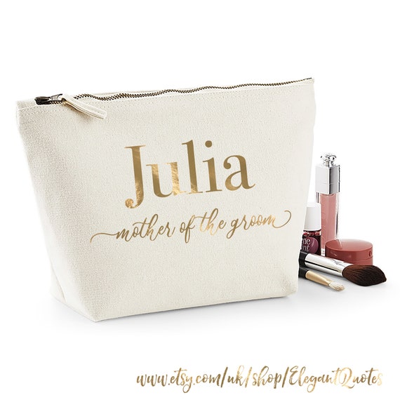 White and best sale gold makeup bag