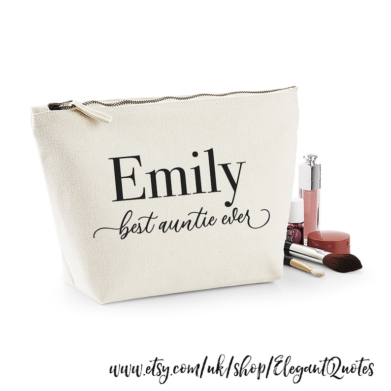 Auntie gift personalised makeup bag image 3