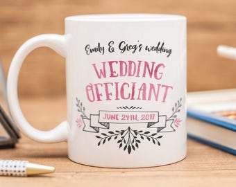 Taza de boda, regalo de boda hermosos para el oficiante de la boda, madre de la novia, la madre del novio y los otros!