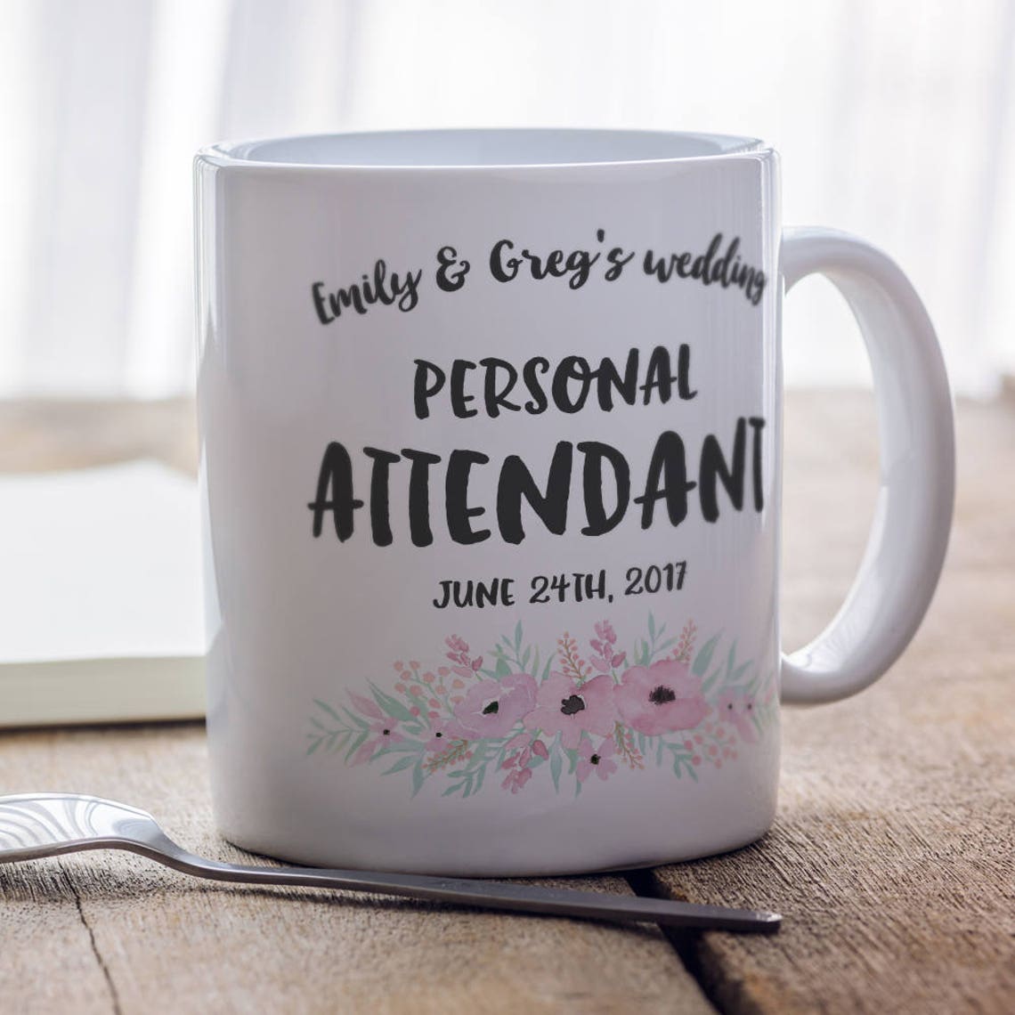Personal Attendant Mug Beautiful Wedding Favor Birthday Etsy UK