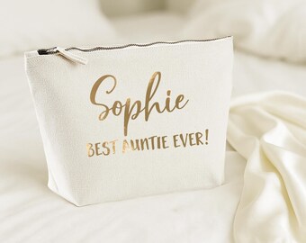 Kosmetiktasche Für Die Beste Tante – Bio-Baumwolle Mit Liebevollem Spruch