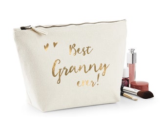 Kosmetiktasche „Best Aunt Ever“ – Geschenk Für Tante, 25x19 Cm, Baumwoll-Leinen