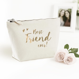 Best Friend Ever Makeup Bag | Gift for Friend | Birthday Present | Christmas Gift | Travel Pouch | Bestie Gift | Cosmetic Bag