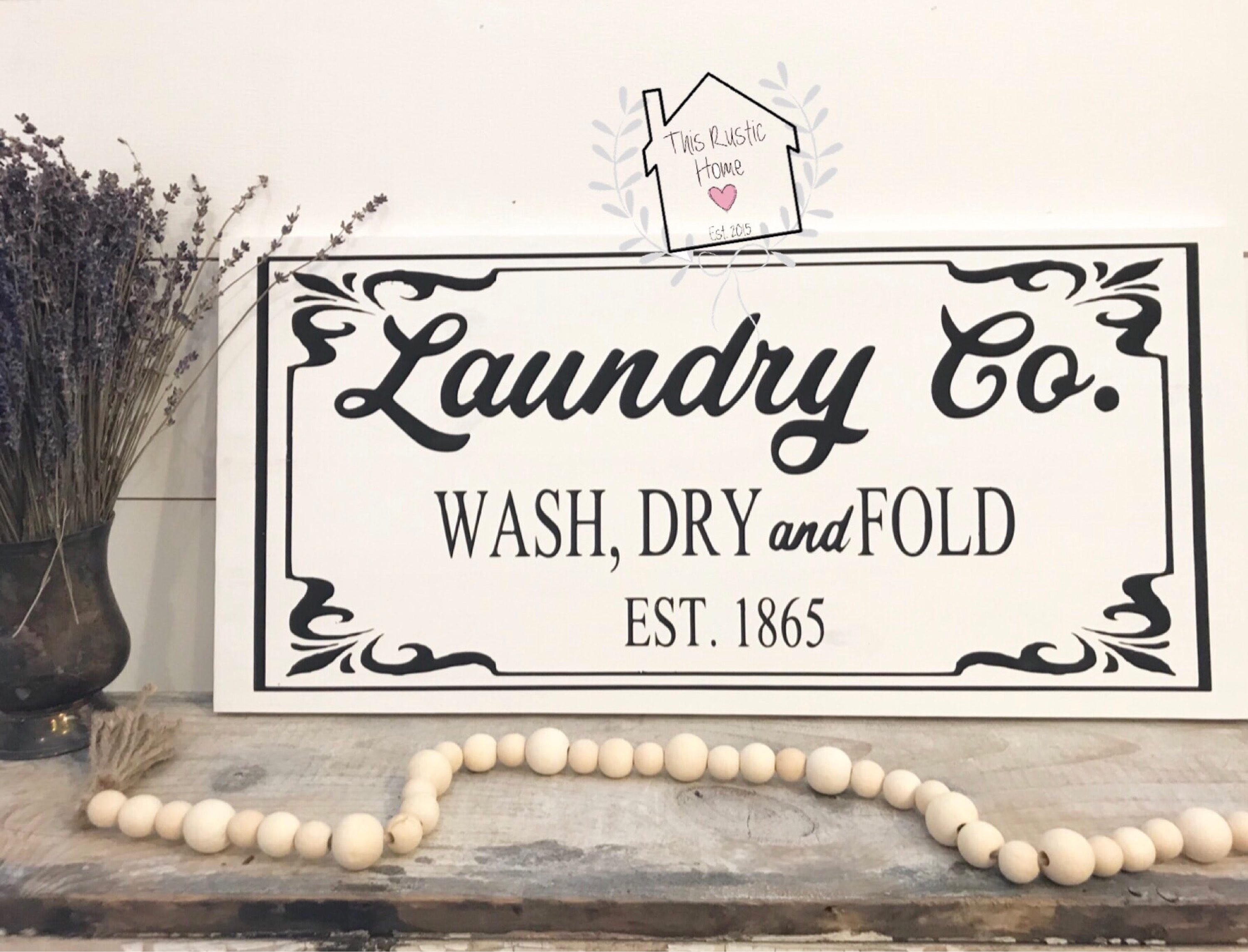 Laundry Co Sign // Wash Dry and Fold Laundry Room Decor // Etsy Canada