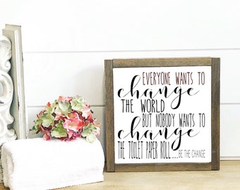 Bathroom sign // Toilet Paper sign // Bathroom Wood Sign // Funny bathroom sign // Bathroom Sign // Bathroom wall decor // bathroom humor