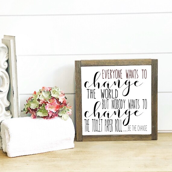 Bathroom Decor Toilet Paper Bathroom Wood Sign Funny Etsy