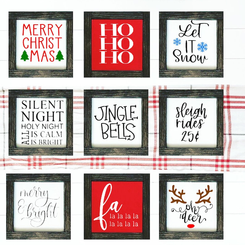 Christmas signs Christmas tiered tray signs Christmas tiered tray decor Christmas sign Let is Snow Merry Christmas