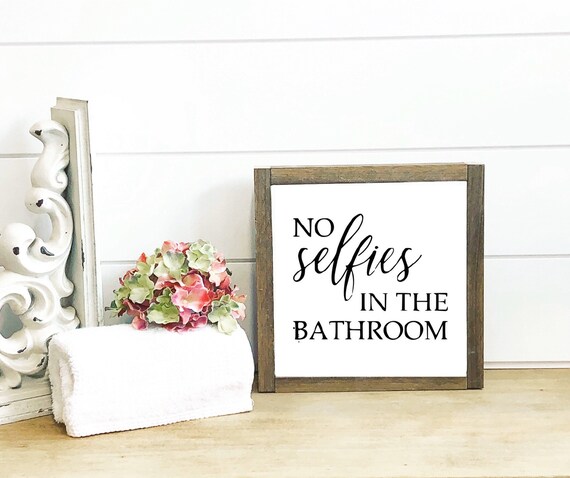 SignPluto No Selfies in The Bathroom Version Laminated Funny Bathroom Sign SignPluto No Selfies in The Bathroom Version Laminated Funny Bathroom Sign
