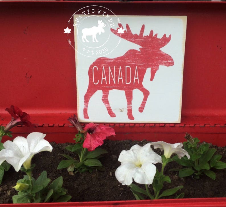Canada Moose Sign // Moose Decor // Canada Sign // Canada Wood Etsy