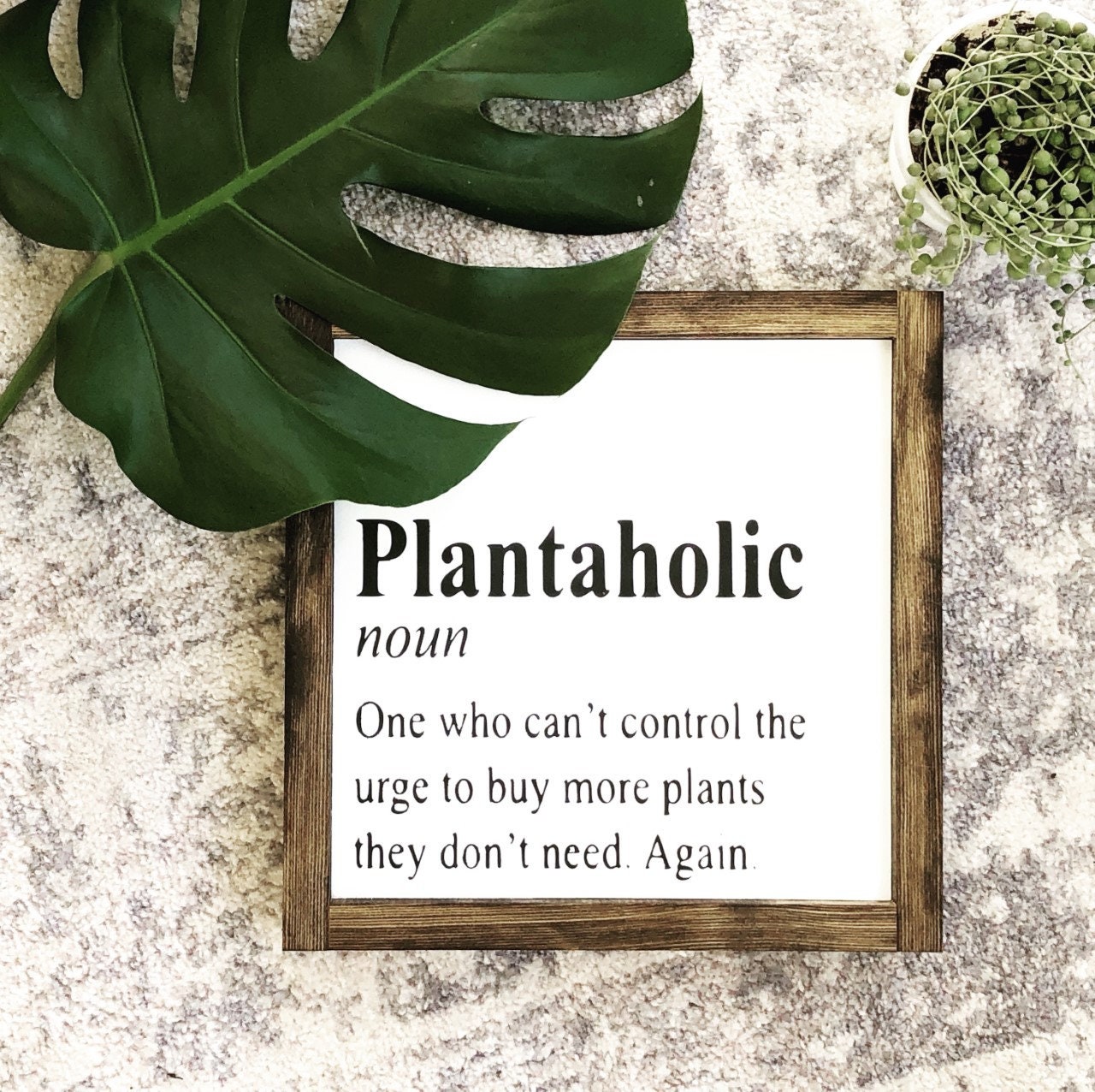 Plant sign // sign for plant lover // Plantaholic // plant Etsy