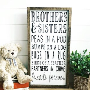 Brothers and Sisters sign // brother sign // sister sign // nursery sign // kids room sign // playroom sign // nursery decor