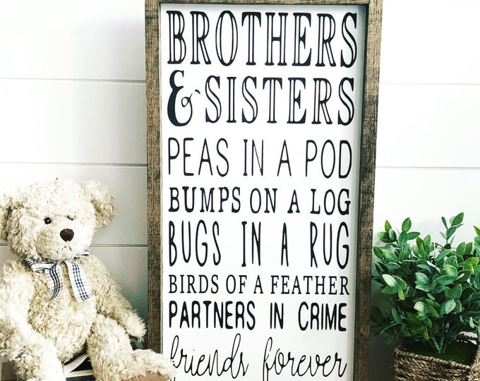 Brothers and Sisters Sign // Brother Sign // Sister Sign // Nursery ...