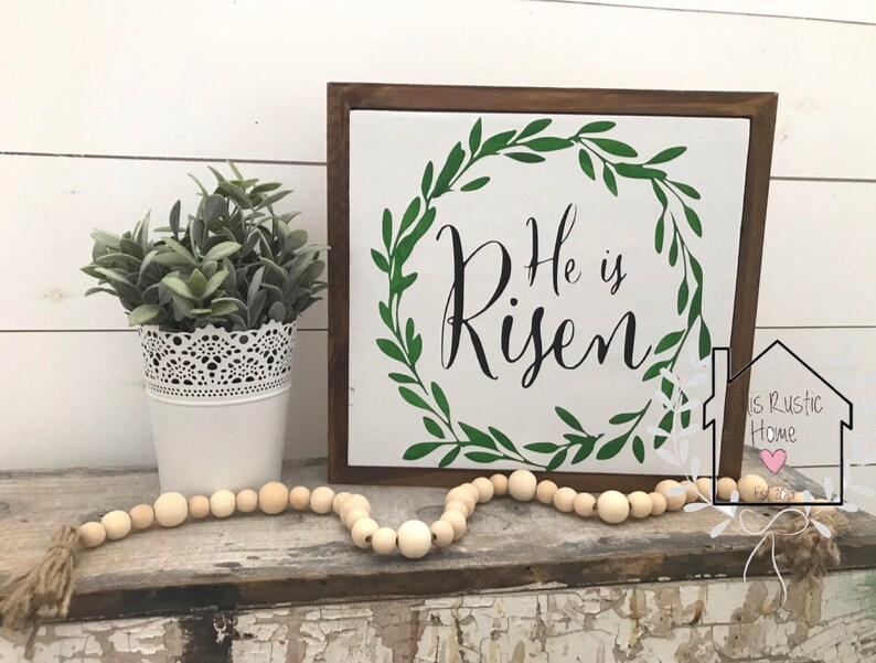 Easter Decor // He is Risen // He is Risen Sign // Religious Etsy