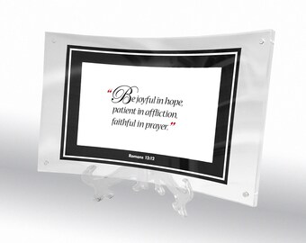 Bible Quotation in Curved Acrylic frame - Romans