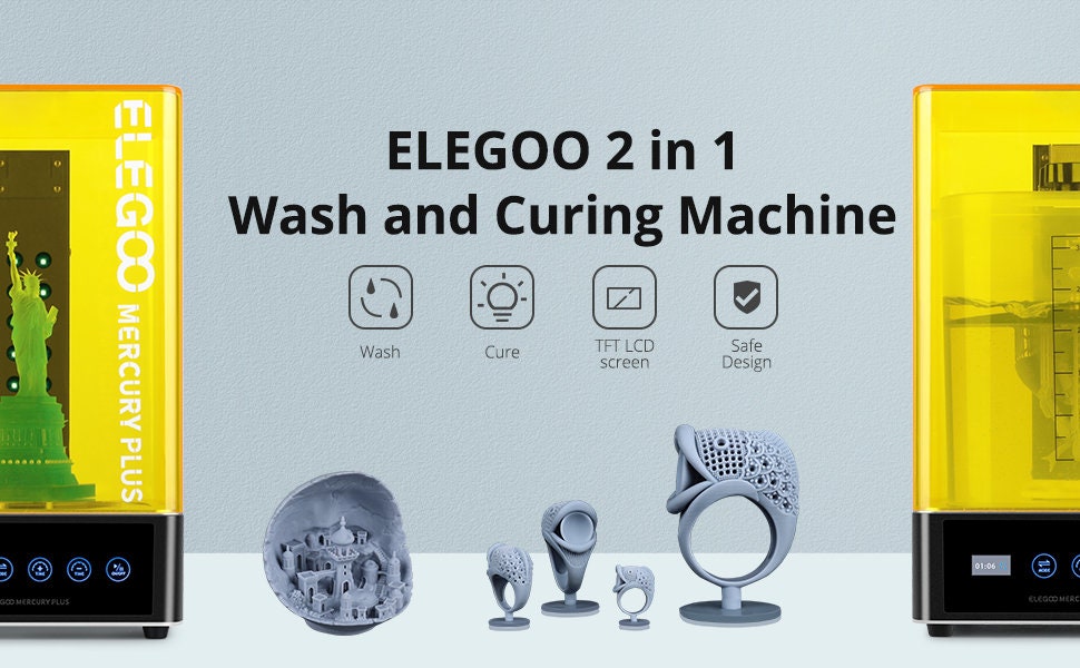 Buy ELEGOO Mercury Plus 2-in-1 Washing and Curing Station full Kit Resin  Cleaning & Curing Online in India 