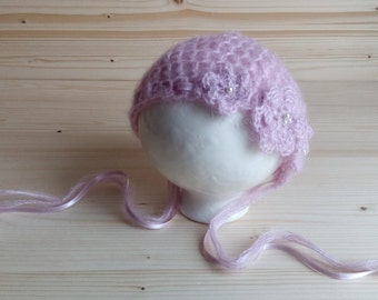 Mohair Newborn Hat, Newborn Photo Prop, Newborn Bonnet, Newborn Hat, Crochet Newborn Hat, Newborn Hat, Newborn Hat Girl, Newborn Outfit