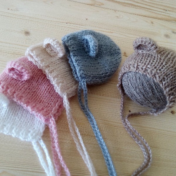 Newborn Bear Hat, Newborn Hat, Newborn Hat Girl, Newborn Hat Boy, Newborn Photo Prop, Knit Newborn Hat, Newborn Bear, Newborn Outfit
