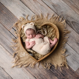  Accesorios de fotografía para bebé recién nacido, falda de tul  de encaje, tocado de accesorios para fotos de niña recién nacida (beige) :  Electrónica