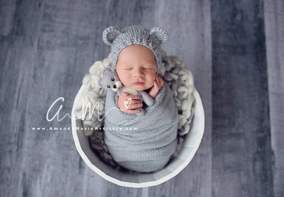 Newborn Wrap Set Newborn Wrap Newborn Hat Newborn Bear Hat Newborn