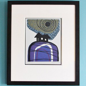 Spooky Action - original, handprinted linocut print