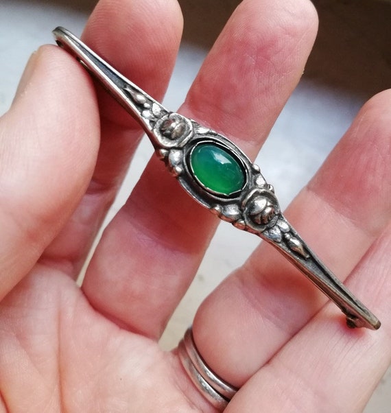MARTIN MAYER c1900 Book piece brooch with silver r