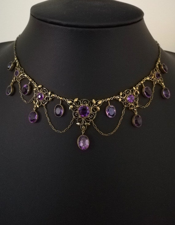 Liberty & Co 18ct gold and amethysts important ant